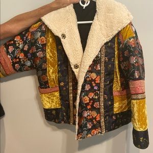 Free People Quilted Floral Pattern Jacket